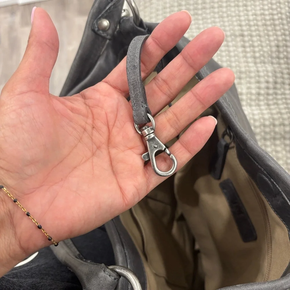 Frye Gray Leather Shoulder Bag - Picture 6 of 8